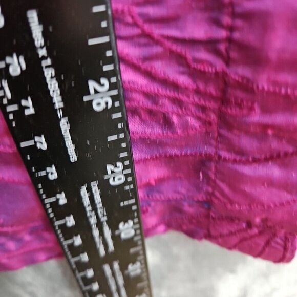 Chico's Design Sz XL Silk Blouse Reflective Pink Beaded Embroidery - Picture 7 of 13